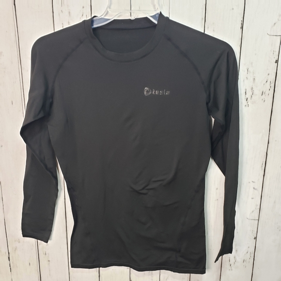 Tesla Mens Black On Black Compression Shirts XL - Picture 2 of 15